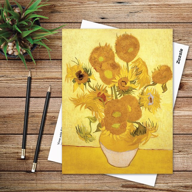 Cartão Postal Girassóis Quinze Amarelos Vincent van Gogh (Criador carregado)