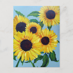 Cartão Postal Girassol Amarelo