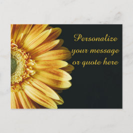 Cartão Postal Girassol amarelo gigante com mensagem personalizad