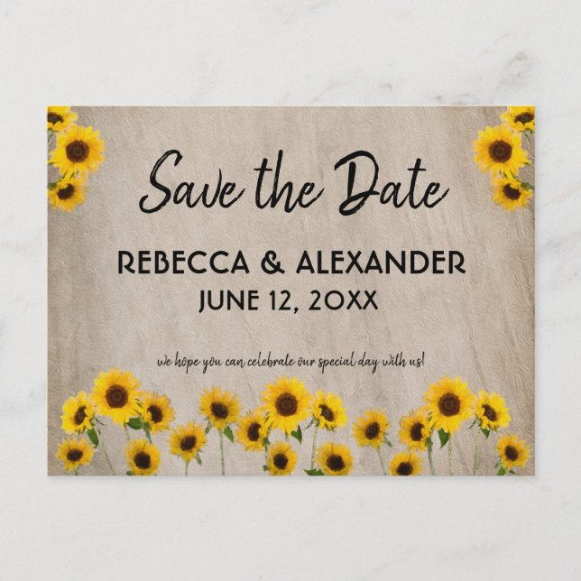 Cartão Postal Girassol Simples Salva o Cartão-Postal (Frente)