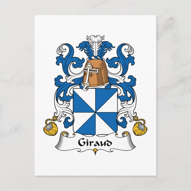 Cartão Postal Giraud Family Crest (Frente)