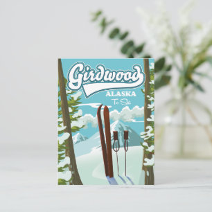 Cartão Postal Girdwood Alasca para esqui
