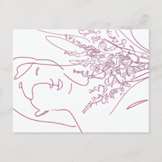 Cartão Postal Girl with a Bouquet