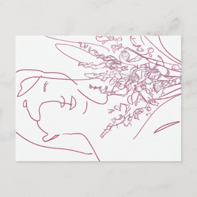 Cartão Postal Girl with a Bouquet (Frente)