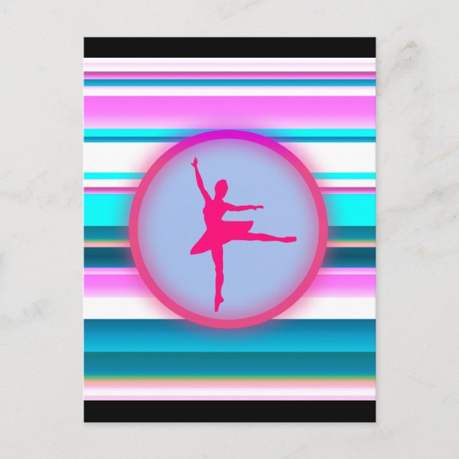 Cartão Postal Girls Ballerina Dance Stripes (Frente)