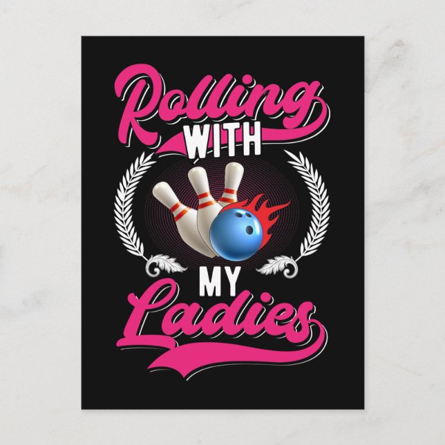 Cartão Postal Girls Bowling Team Quote for Bowler Women (Frente)