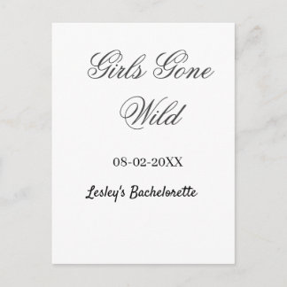 Cartão Postal Girls Gone wild Bachelorette party name date bride