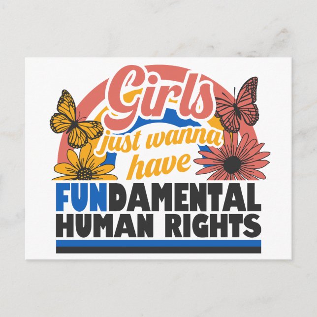 Cartão Postal Girls Just Wanna Have Fundamental Rights (Frente)
