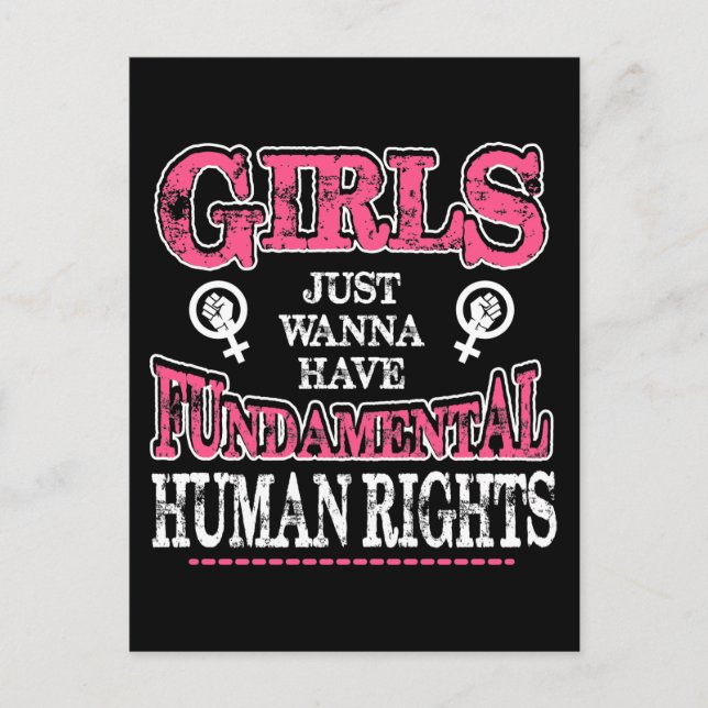 Cartão Postal Girls Just Wanna Have Fundamental Rights (Frente)