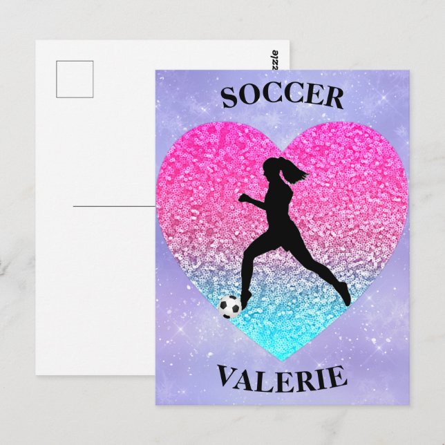 Cartão Postal Girls Love Soccer (Frente/Verso)