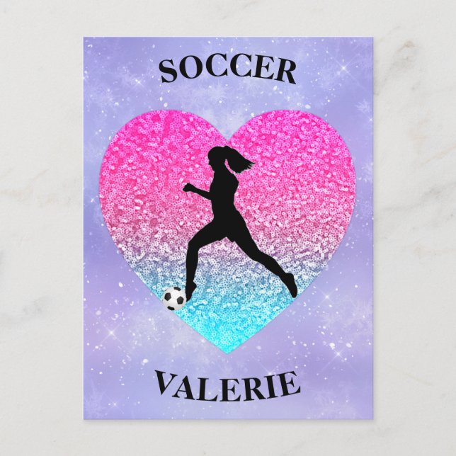 Cartão Postal Girls Love Soccer (Frente)