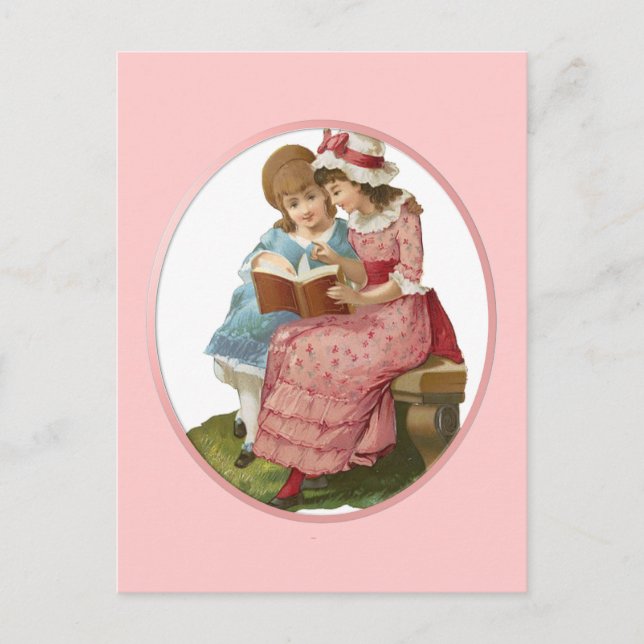 Cartão Postal Girls Reading (Frente)