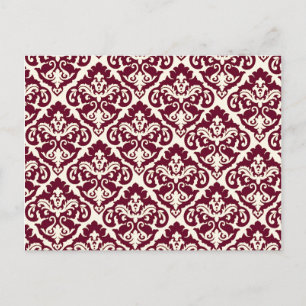 Cartão Postal Girly French Damask Art