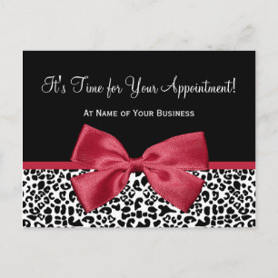 Cartão Postal Girly Leopard Salon Adponder Red Arco