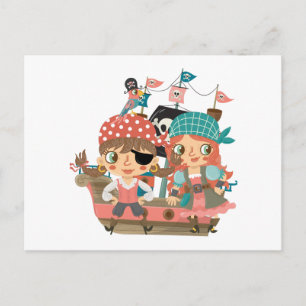 Cartão Postal Girly Pirates