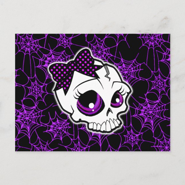 Cartão Postal Girly Skull (Frente)