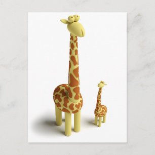 Cartão Postal Girrafe E Girafa