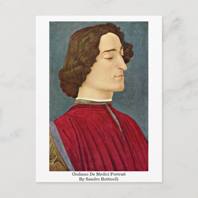 Cartão Postal Giuliano De Medici Retrato Por Sandro Botticelli (Frente)