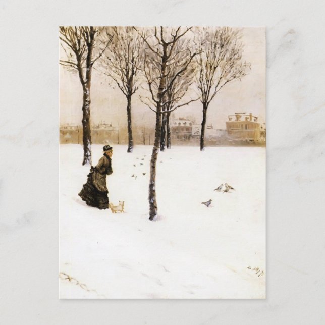Cartão Postal Giuseppe de Nittis - Uma paisagem de inverno (Frente)