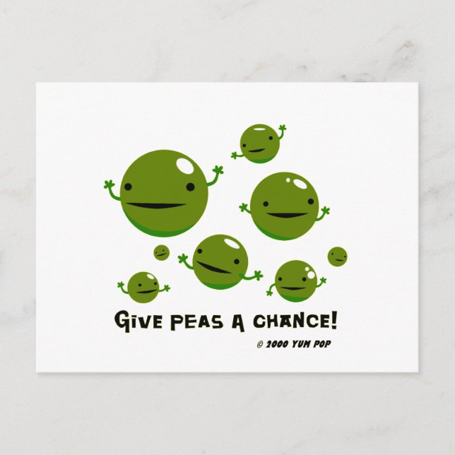 Cartão Postal Give Peas a Chance (Frente)