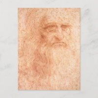 Giz do vermelho do retrato de auto de Leonardo da