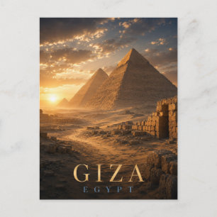 Cartão Postal Giza Egito Pirâmides de Gizé REALMS