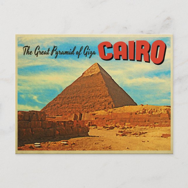 Cartão Postal Giza Pyramid Cairo Egito (Frente)