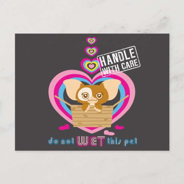 Cartão Postal Gizmo | Não Molhar Este Pet (Frente)