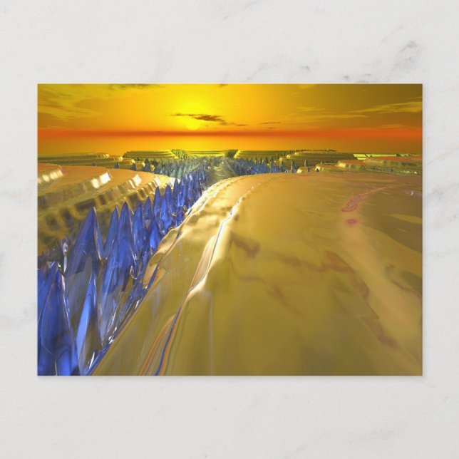 Cartão Postal Glaciar Fractal Ártico (Frente)