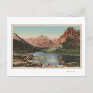 Cartão Postal Glaciar, MT - Visão da região de muitos geleiras