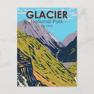 Cartão Postal Glacier National Park Estrada indo para o Sol