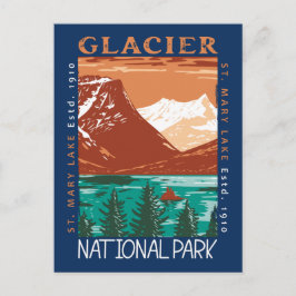 Cartão Postal Glacier National Park Montana Vintage em desgosto