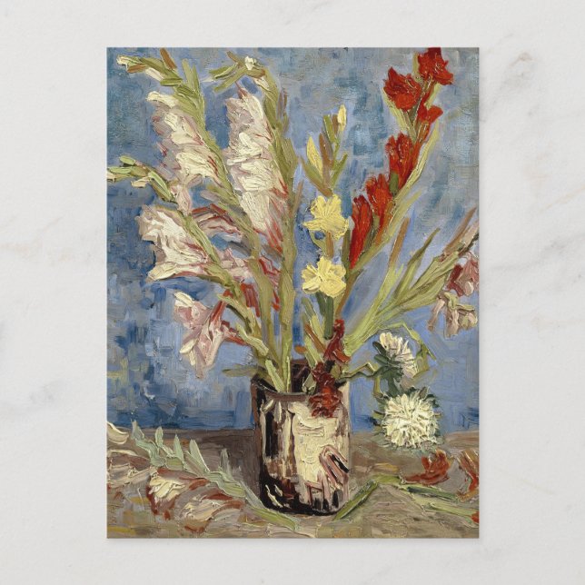 Cartão Postal Gladioli e China Asters | Vincent van Gogh (Frente)