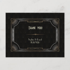 Cartão Postal Glam Excelente Gatsby Dourado Art Deco Casamento O