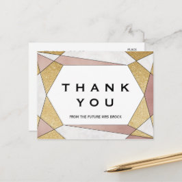 Cartão Postal Glam Geométrico Diamante Obrigado