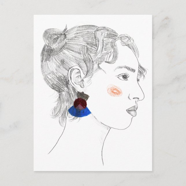 Cartão Postal Glance Sketch - Retrato (Frente)