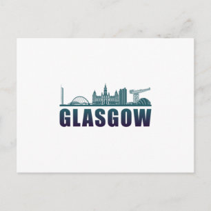 Cartão Postal Glasgow Cidade Cityscape Skyline Funny Idea