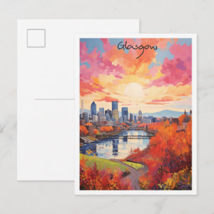 Cartão Postal Glasgow Escócia Arte Viagem
