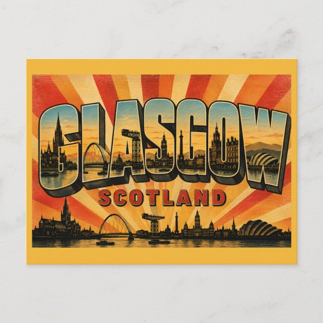 Cartão Postal Glasgow Escócia Clyde Arc (Frente)