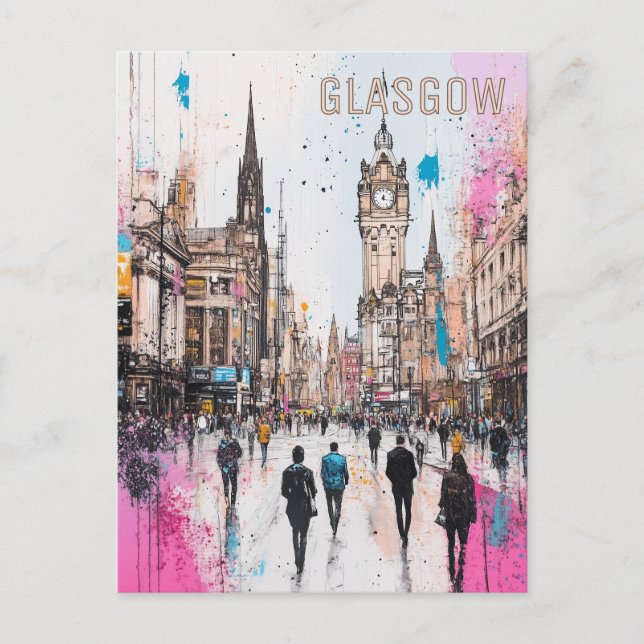 Cartão Postal Glasgow Scotland Viagem (Frente)