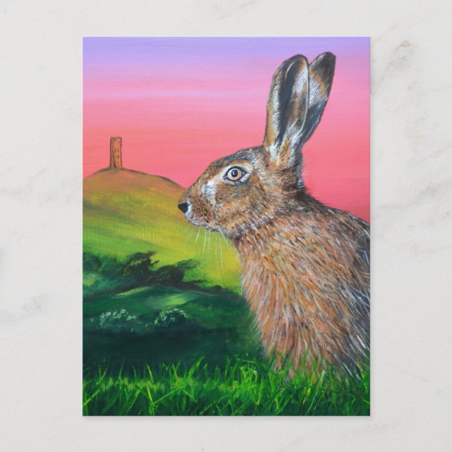 Cartão Postal Glastonbury Hare (Frente)