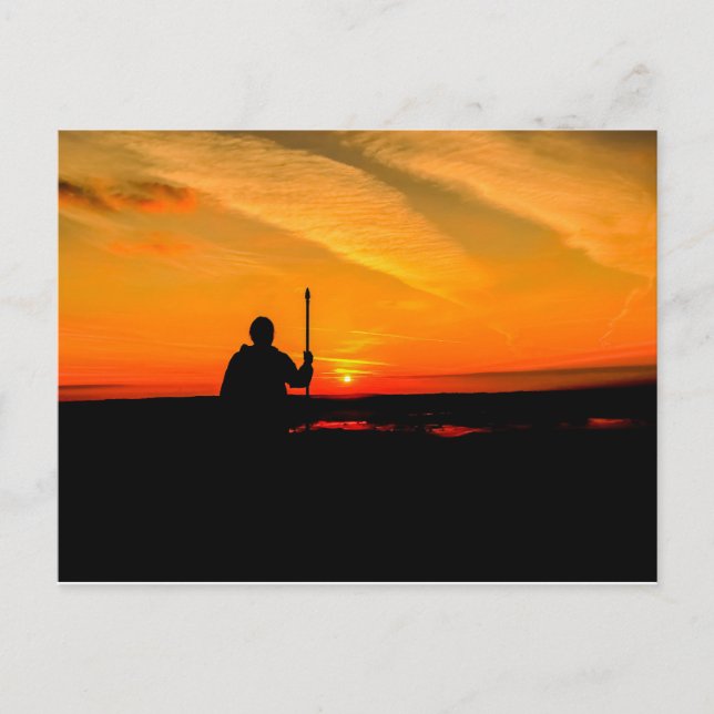 Cartão postal Glastonbury Sunrise (Frente)