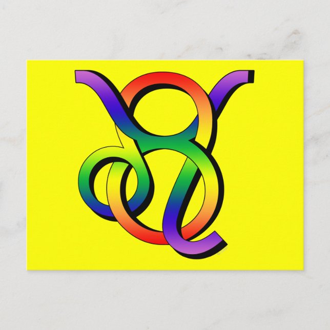 Cartão Postal GLBT Leão & Touro (Frente)