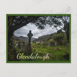 Cartão Postal Glendalough (Cruz Celta) com texto