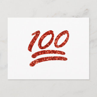 Cartão Postal glitter cem emoji
