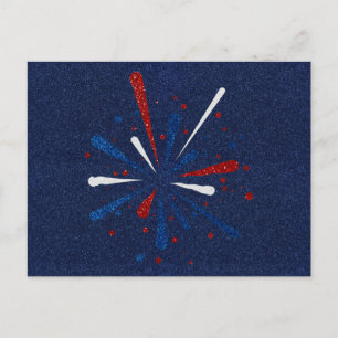 Cartão Postal Glitter de 4 de julho do Fireworks