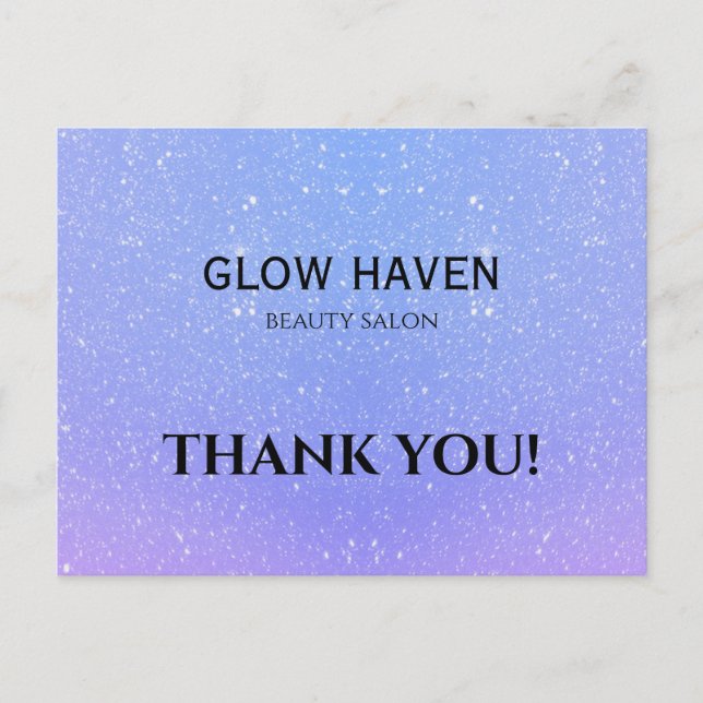 Cartão Postal Glitter Ombre Beauty Salon (Frente)