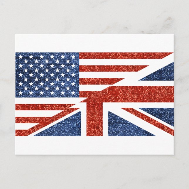 Cartão Postal glitter usa uk (Frente)