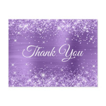 Glittery Light Purple Sweet 16 Obrigado