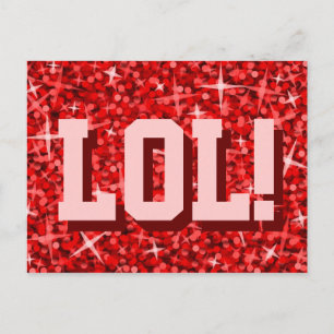 Cartão postal Glitz Red 'LOL!'